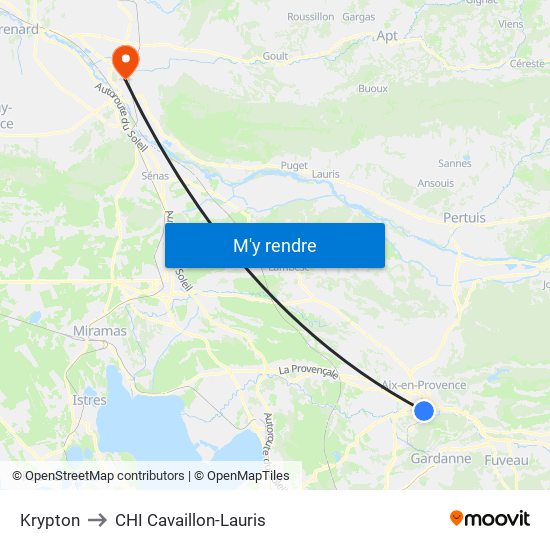 Krypton to CHI Cavaillon-Lauris map
