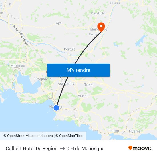 Colbert Hotel De Region to CH de Manosque map