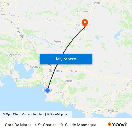 Gare De Marseille-St-Charles to CH de Manosque map