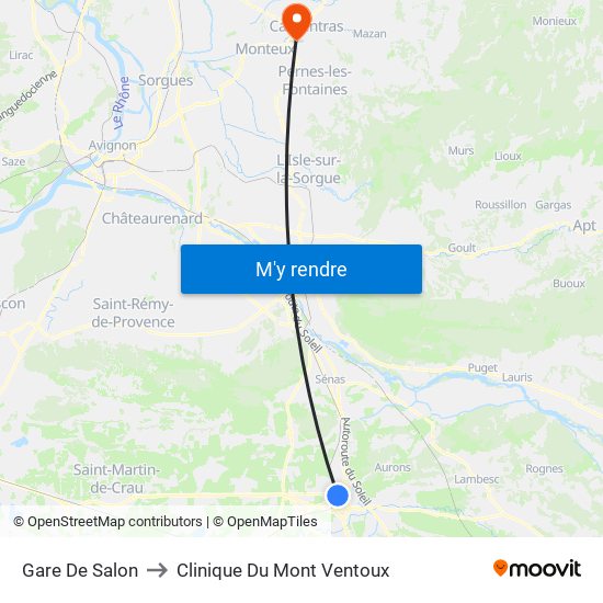 Gare De Salon to Clinique Du Mont Ventoux map