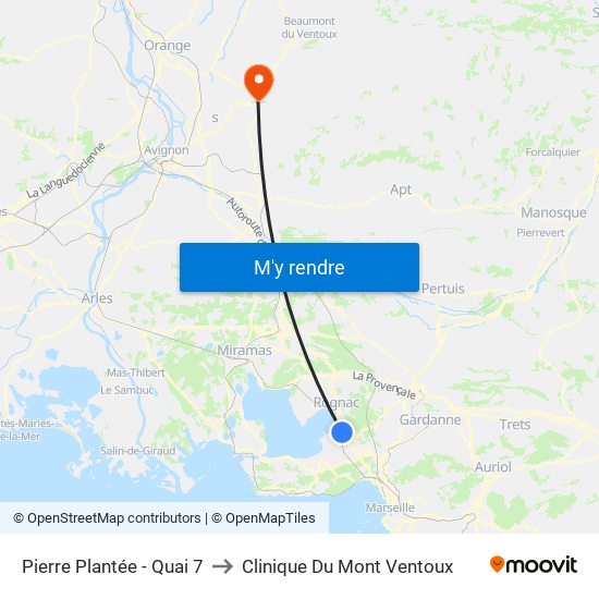 Pierre Plantée - Quai 7 to Clinique Du Mont Ventoux map