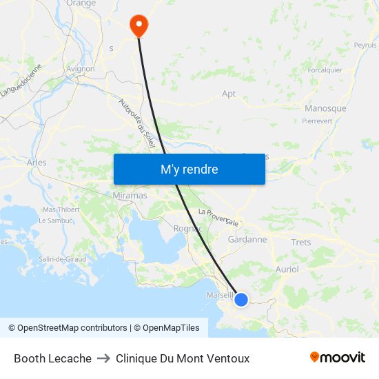 Booth Lecache to Clinique Du Mont Ventoux map