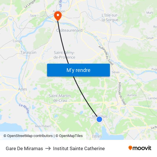 Gare De Miramas to Institut Sainte Catherine map