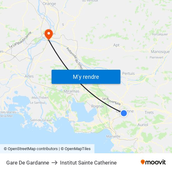 Gare De Gardanne to Institut Sainte Catherine map