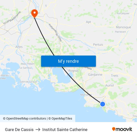 Gare De Cassis to Institut Sainte Catherine map