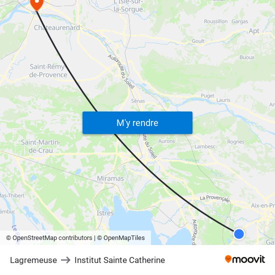 Lagremeuse to Institut Sainte Catherine map
