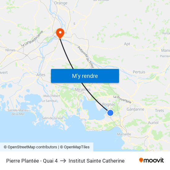 Pierre Plantée - Quai 4 to Institut Sainte Catherine map