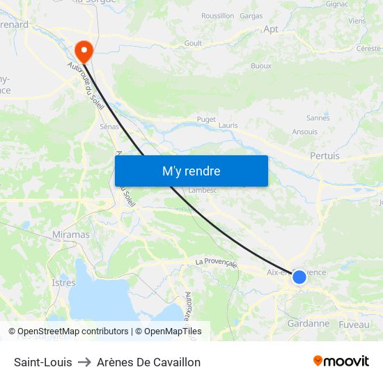 Saint-Louis to Arènes De Cavaillon map