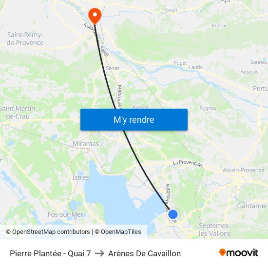 Pierre Plantée - Quai 7 to Arènes De Cavaillon map
