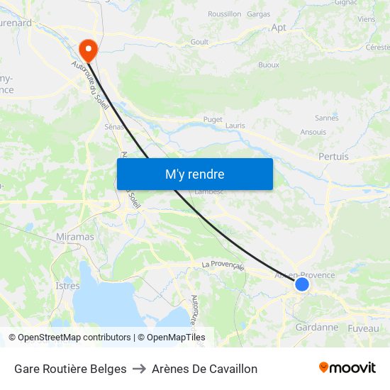 Gare Routière Belges to Arènes De Cavaillon map