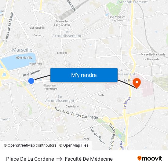 Place De La Corderie to Faculté De Médecine map
