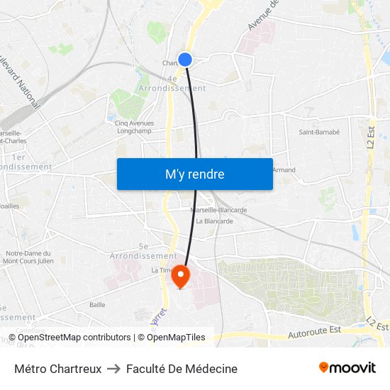 Métro Chartreux to Faculté De Médecine map