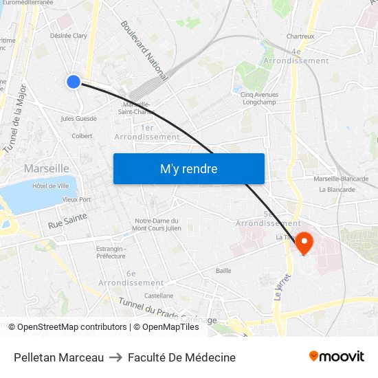 Pelletan Marceau to Faculté De Médecine map