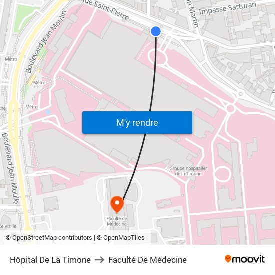 Hôpital De La Timone to Faculté De Médecine map