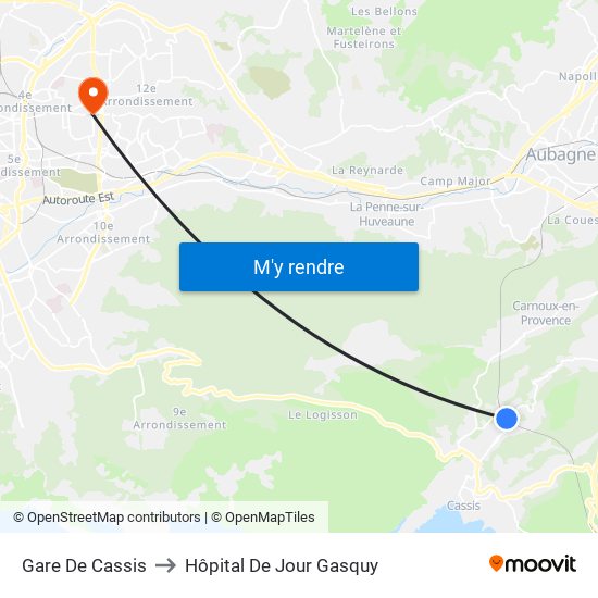 Gare De Cassis to Hôpital De Jour Gasquy map