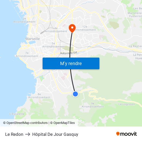 Le Redon to Hôpital De Jour Gasquy map