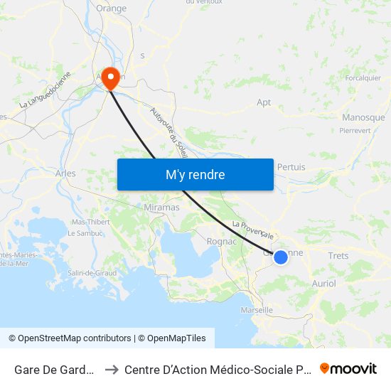 Gare De Gardanne to Centre D’Action Médico-Sociale Précoce map