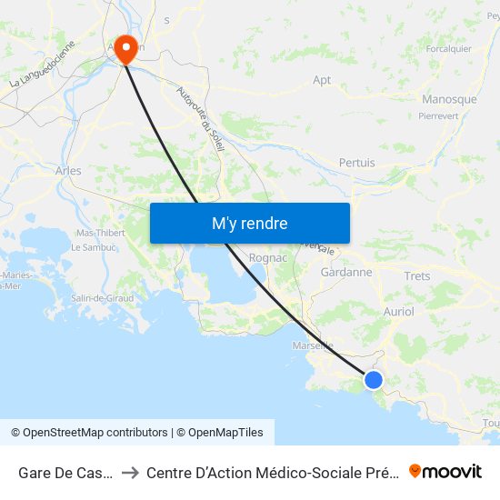 Gare De Cassis to Centre D’Action Médico-Sociale Précoce map