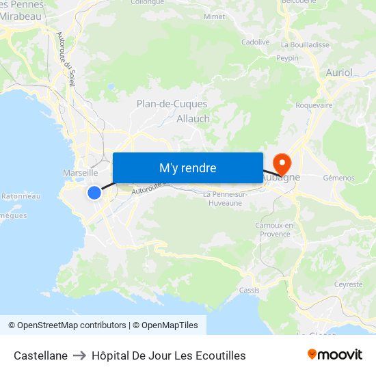Castellane to Hôpital De Jour Les Ecoutilles map