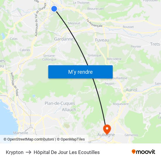 Krypton to Hôpital De Jour Les Ecoutilles map