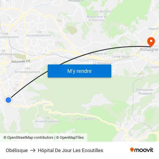 Obélisque to Hôpital De Jour Les Ecoutilles map