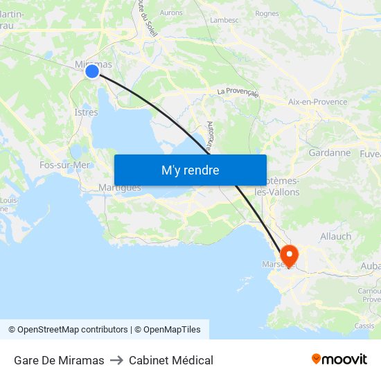 Gare De Miramas to Cabinet Médical map