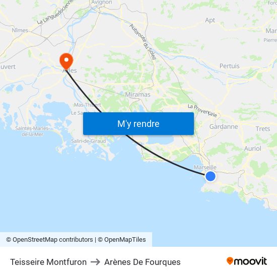 Teisseire Montfuron to Arènes De Fourques map