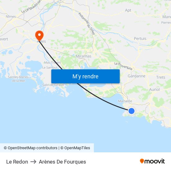 Le Redon to Arènes De Fourques map