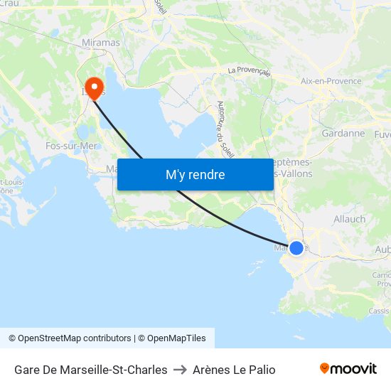 Gare De Marseille-St-Charles to Arènes Le Palio map