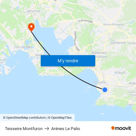 Teisseire Montfuron to Arènes Le Palio map