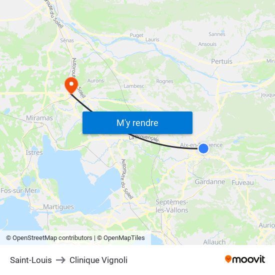 Saint-Louis to Clinique Vignoli map