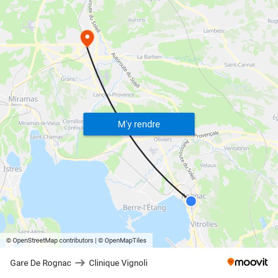 Gare De Rognac to Clinique Vignoli map