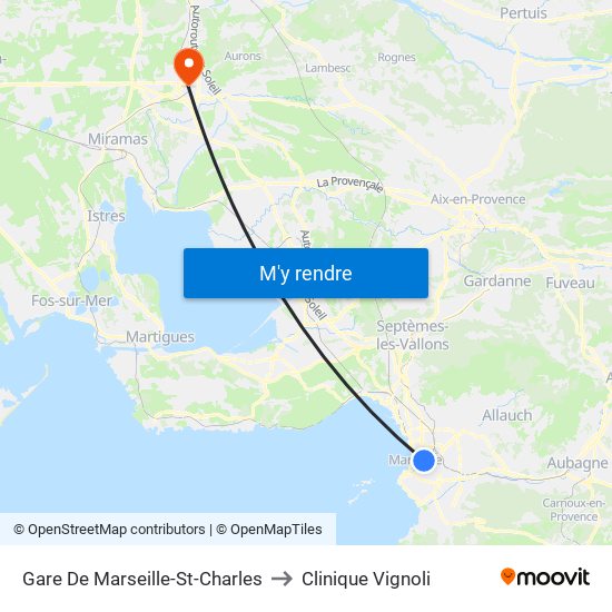 Gare De Marseille-St-Charles to Clinique Vignoli map