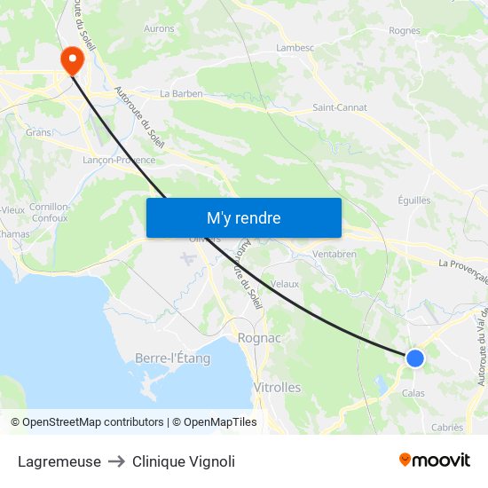 Lagremeuse to Clinique Vignoli map