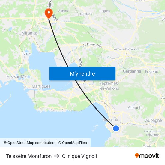 Teisseire Montfuron to Clinique Vignoli map