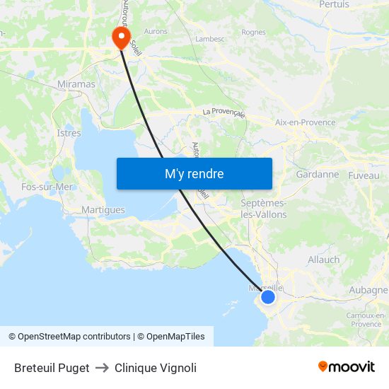 Breteuil Puget to Clinique Vignoli map