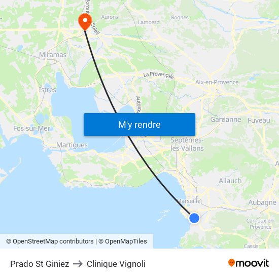 Prado St Giniez to Clinique Vignoli map
