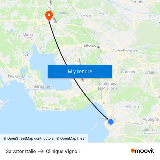 Salvator Italie to Clinique Vignoli map
