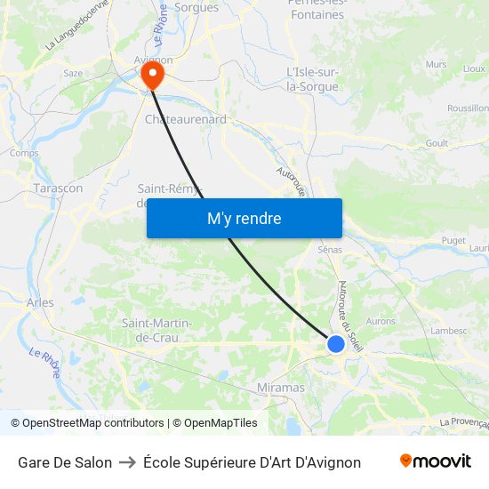 Gare De Salon to École Supérieure D'Art D'Avignon map