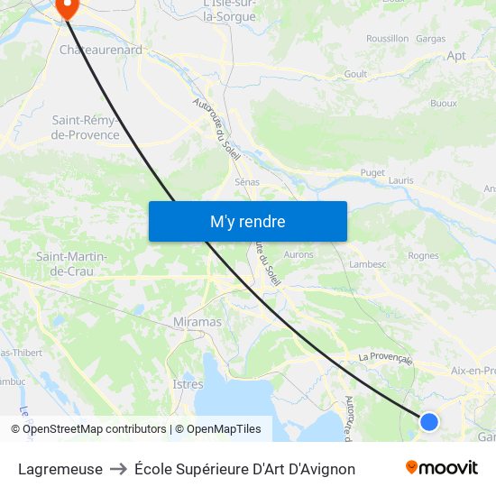 Lagremeuse to École Supérieure D'Art D'Avignon map