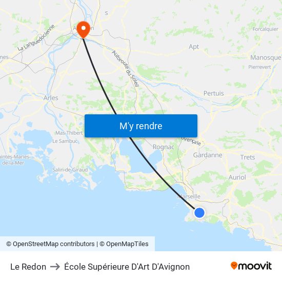 Le Redon to École Supérieure D'Art D'Avignon map