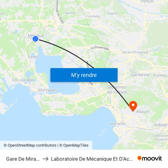 Gare De Miramas to Laboratoire De Mécanique Et D'Acoustique map