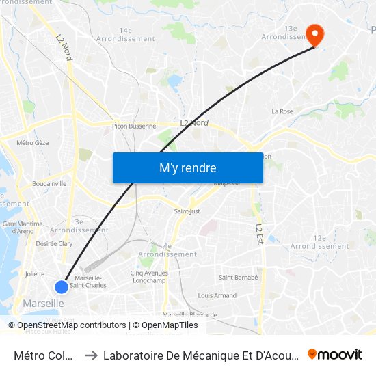 Métro Colbert to Laboratoire De Mécanique Et D'Acoustique map