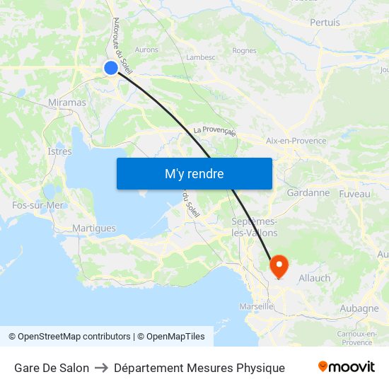 Gare De Salon to Département Mesures Physique map