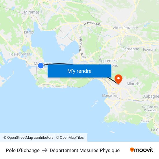 Pôle D'Echange to Département Mesures Physique map