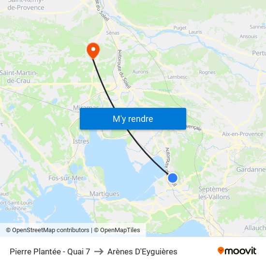 Pierre Plantée - Quai 7 to Arènes D'Eyguières map