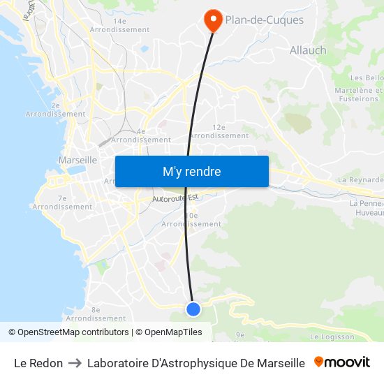 Le Redon to Laboratoire D'Astrophysique De Marseille map
