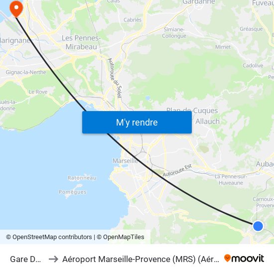 Gare De Cassis to Aéroport Marseille-Provence (MRS) (Aéroport de Marseille Provence) map