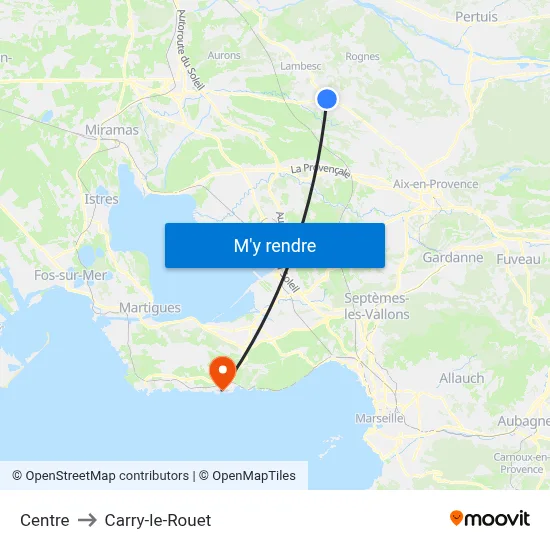 Centre to Carry-le-Rouet map