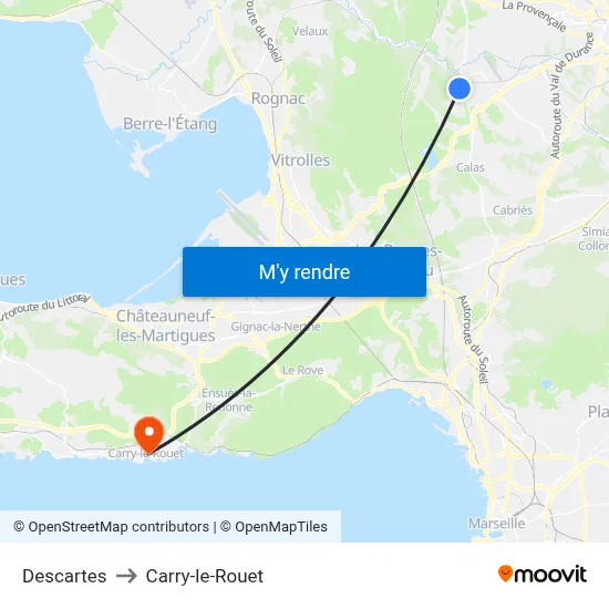 Descartes to Carry-le-Rouet map